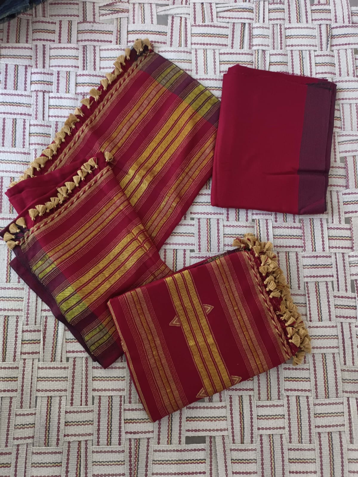 Handwoven Kala Cotton Unstitched Suit Set