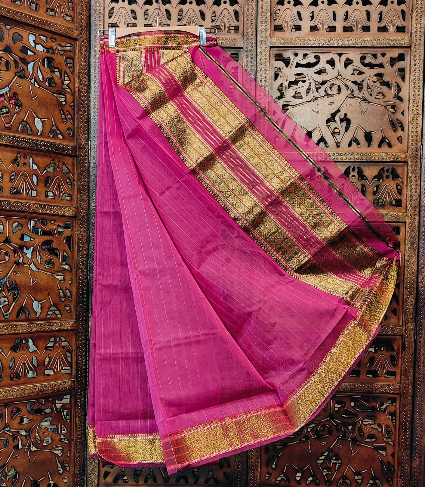 Indori Silk Cotton Zari Pallu Saree