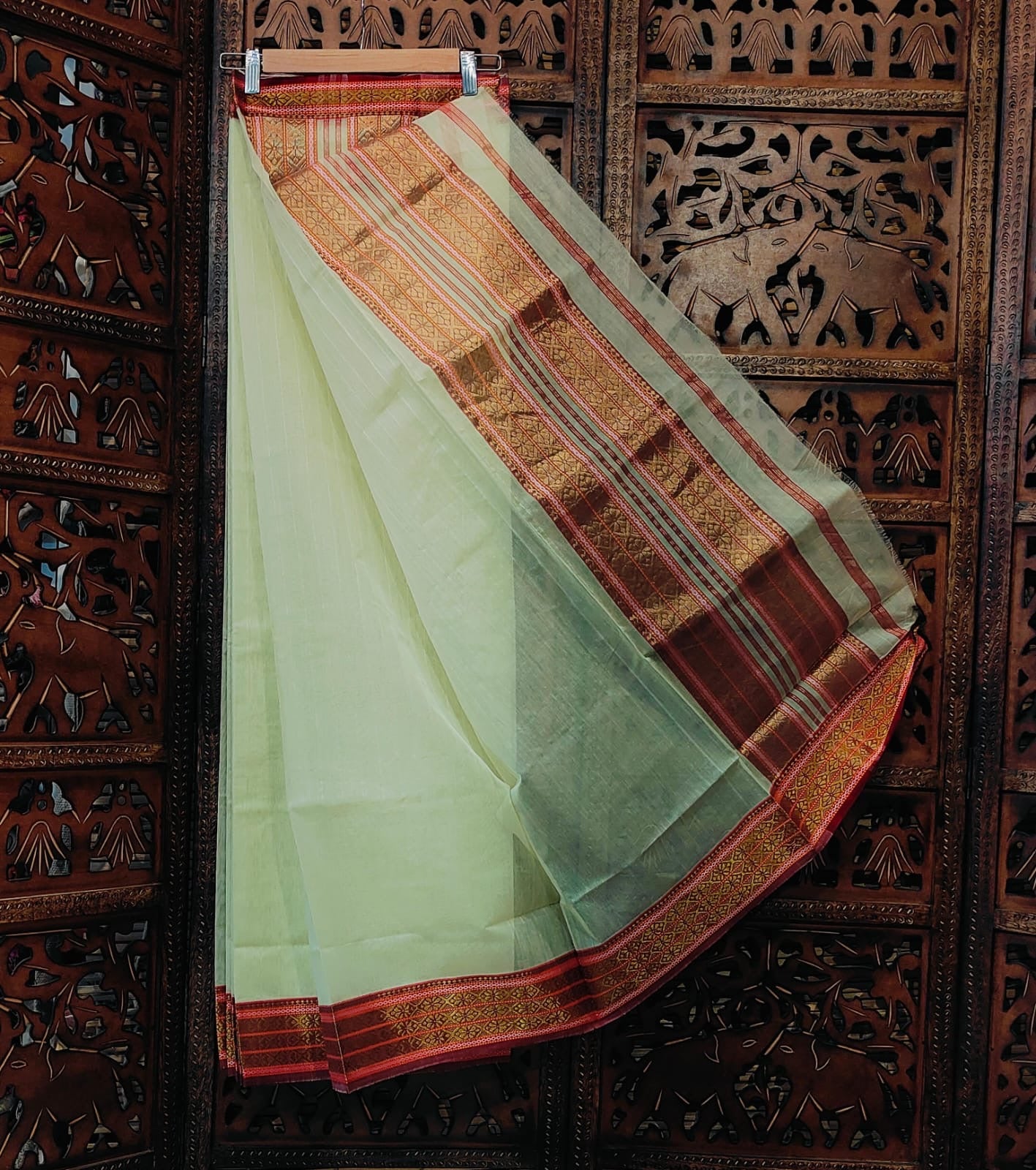 Indori Silk Cotton Zari Pallu Saree