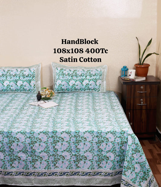 Handblock Print King Size Bedsheet