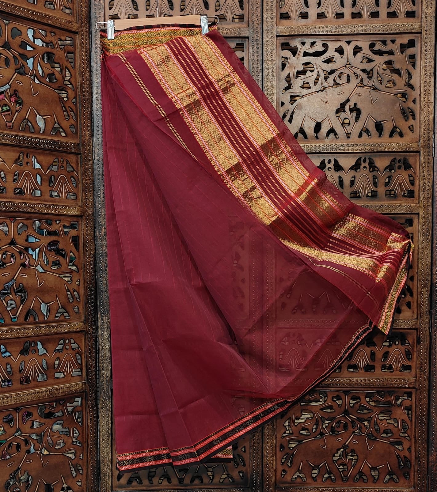 Indori Silk Cotton Zari Pallu Saree