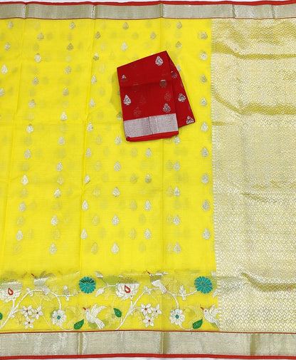 Handloom Pure Zari Kota Silk Saree