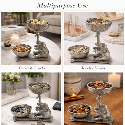 German silver elephant dry fruit holder