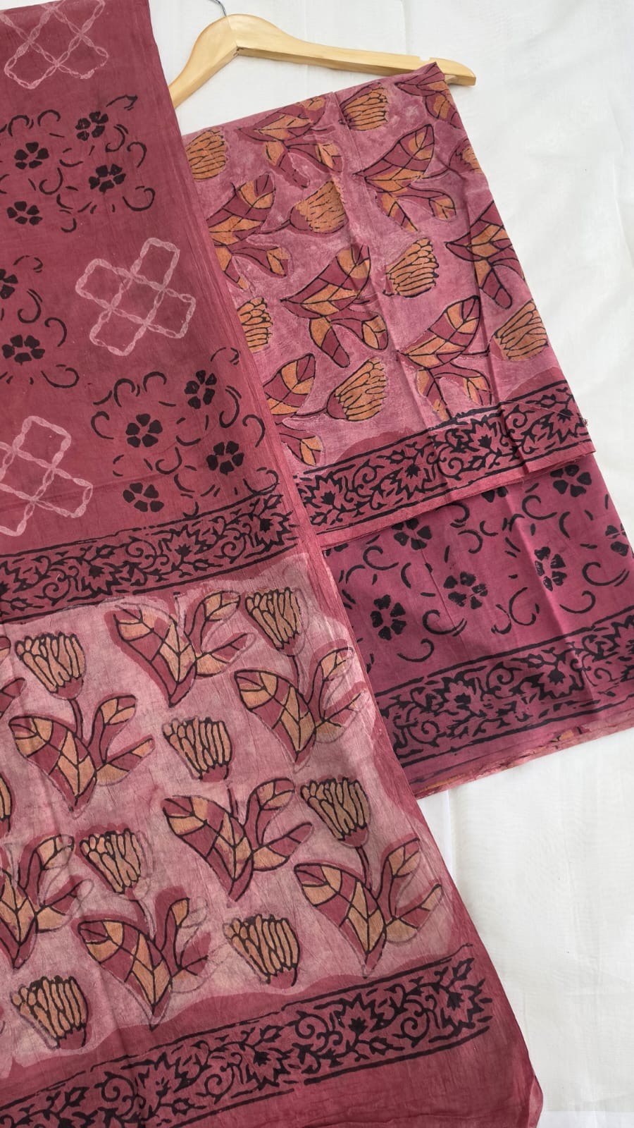 Ajrakh Cotton suit Natural Dyed
