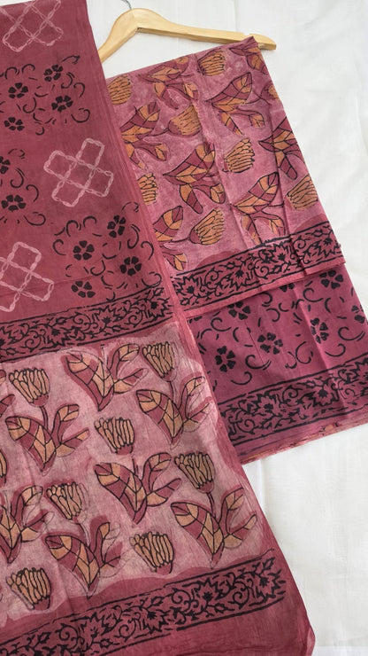 Ajrakh Cotton suit Natural Dyed