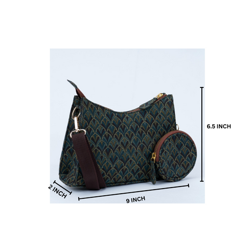 Olive Mist Blockprinted Cross Body Bags