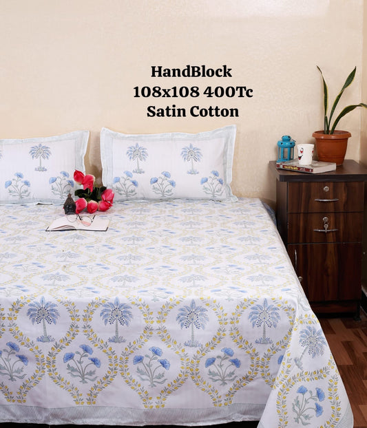 Handblock Print King Size Bedsheet