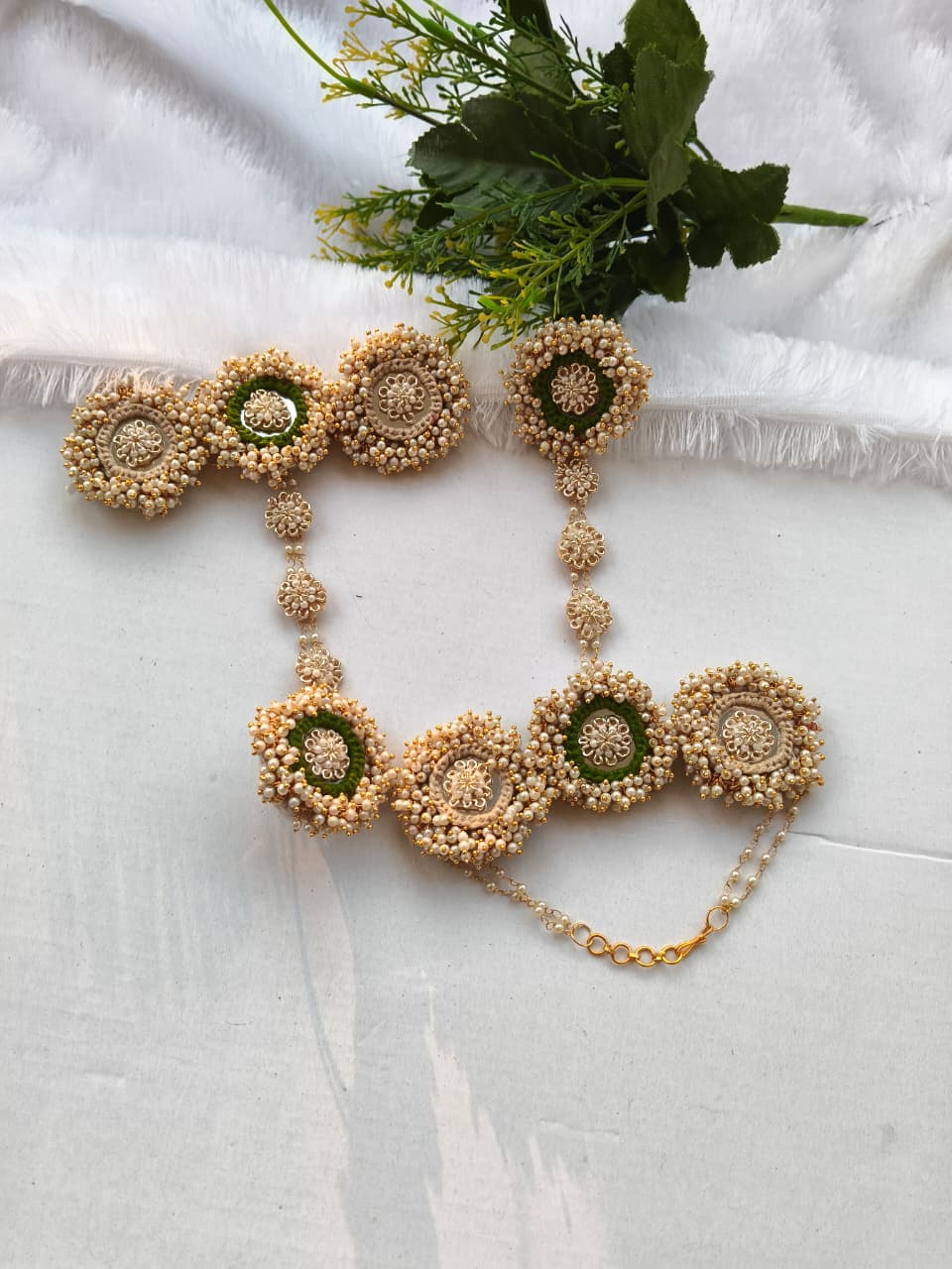 Handmade Fabric Jewellery Set for wedding