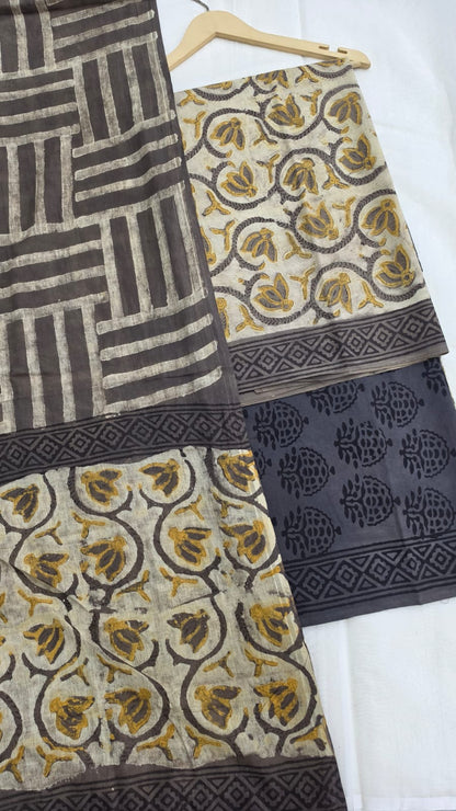 Ajrakh Cotton suit Natural Dyed
