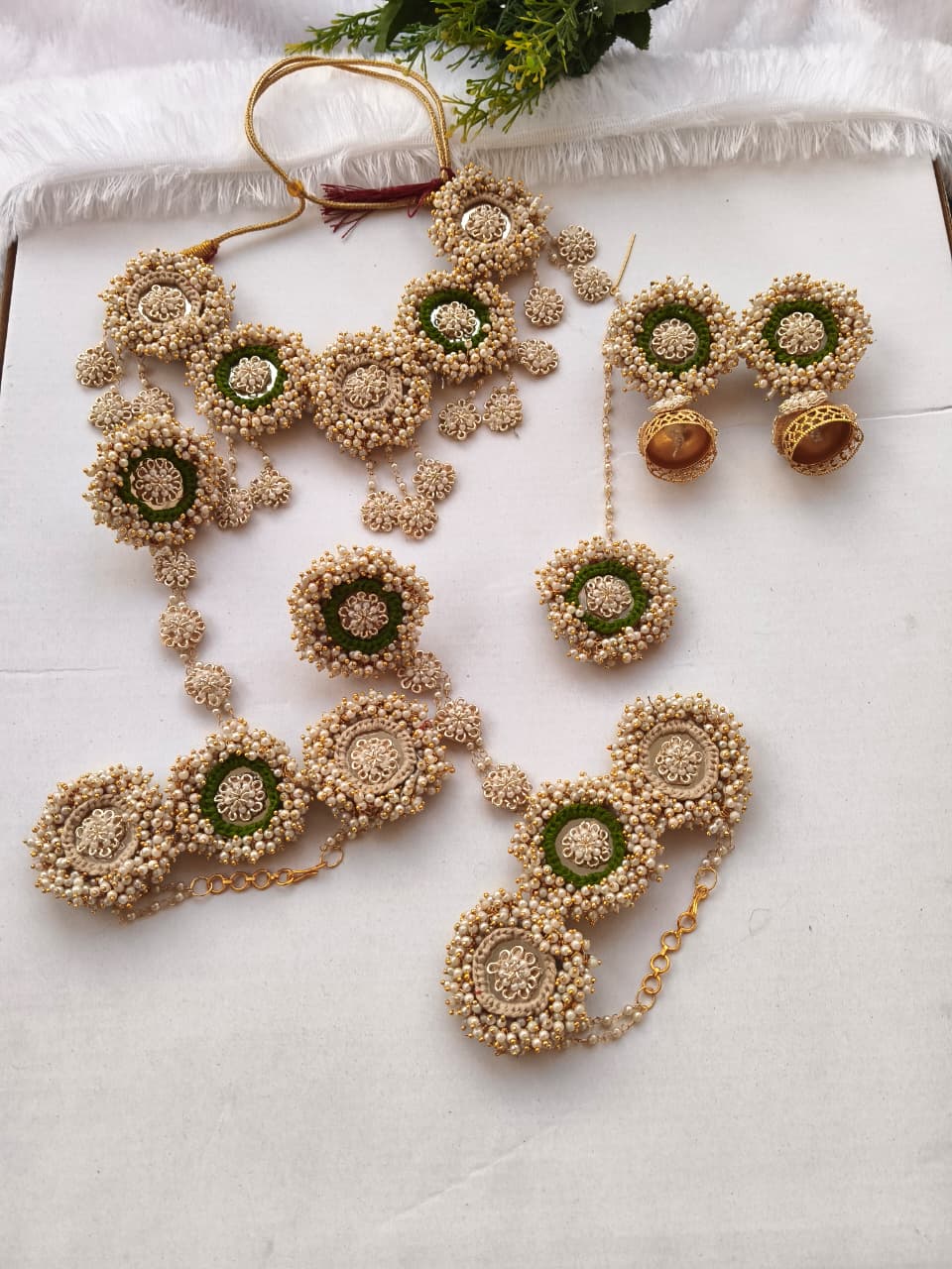 Handmade Fabric Jewellery Set for wedding