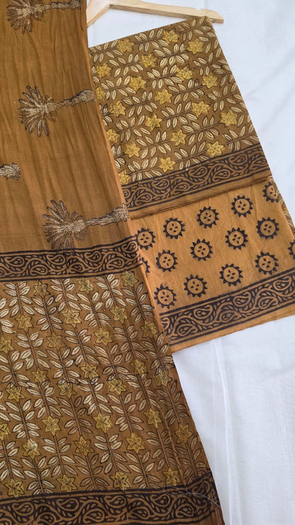 Ajrakh Cotton suit Natural Dyed