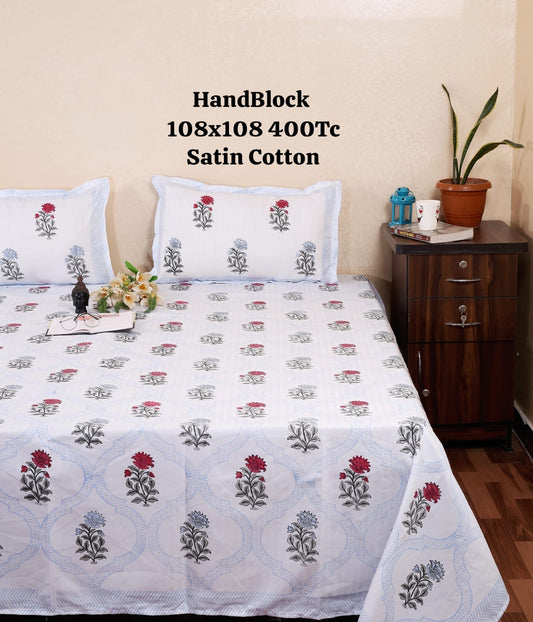 Handblock Print King Size Bedsheet
