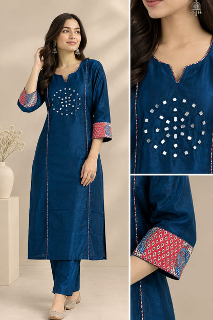 Mashru silk mirror work kurti