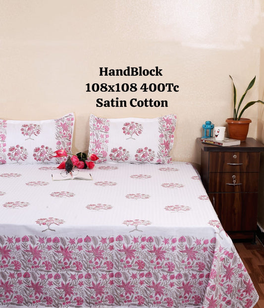 Handblock Print King Size Bedsheet