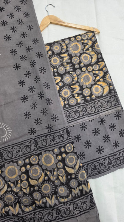 Ajrakh Cotton suit Natural Dyed