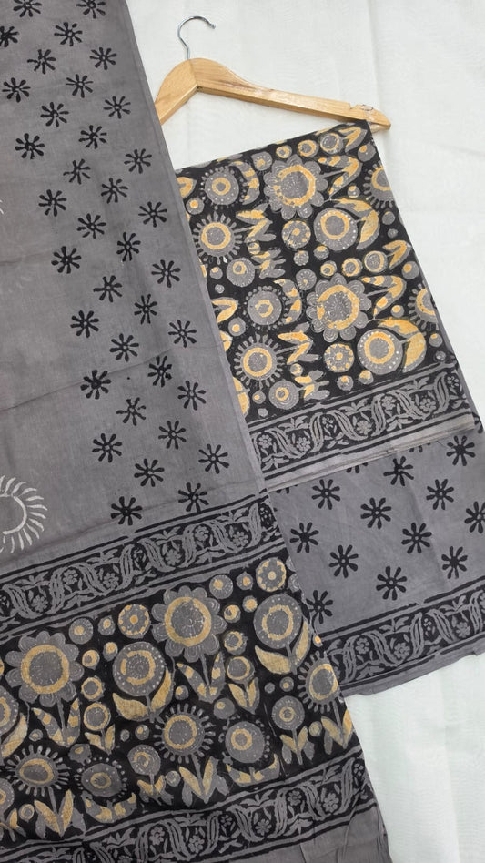 Ajrakh Cotton suit Natural Dyed