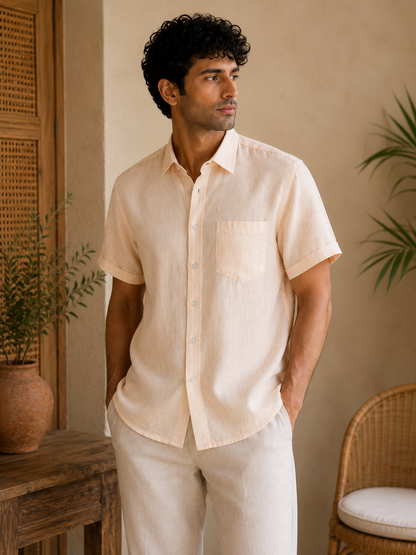 VAYU: Pearled Ivory Organic Kala Cotton Shirt | Handwoven Sustainable Cotton