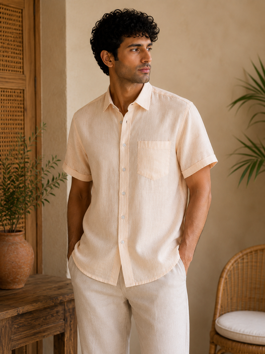 VAYU: Pearled Ivory Organic Kala Cotton Shirt | Handwoven Sustainable Cotton