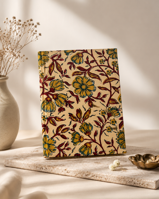 Handblock Print Hardcover Fabric Journal 8x6