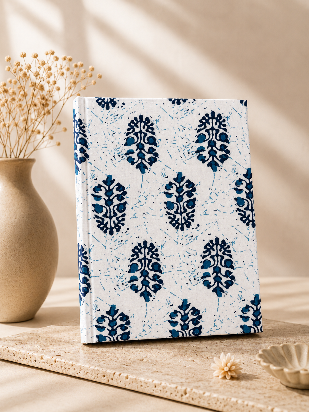 Handblock Print Hardcover Fabric Journal 8x6