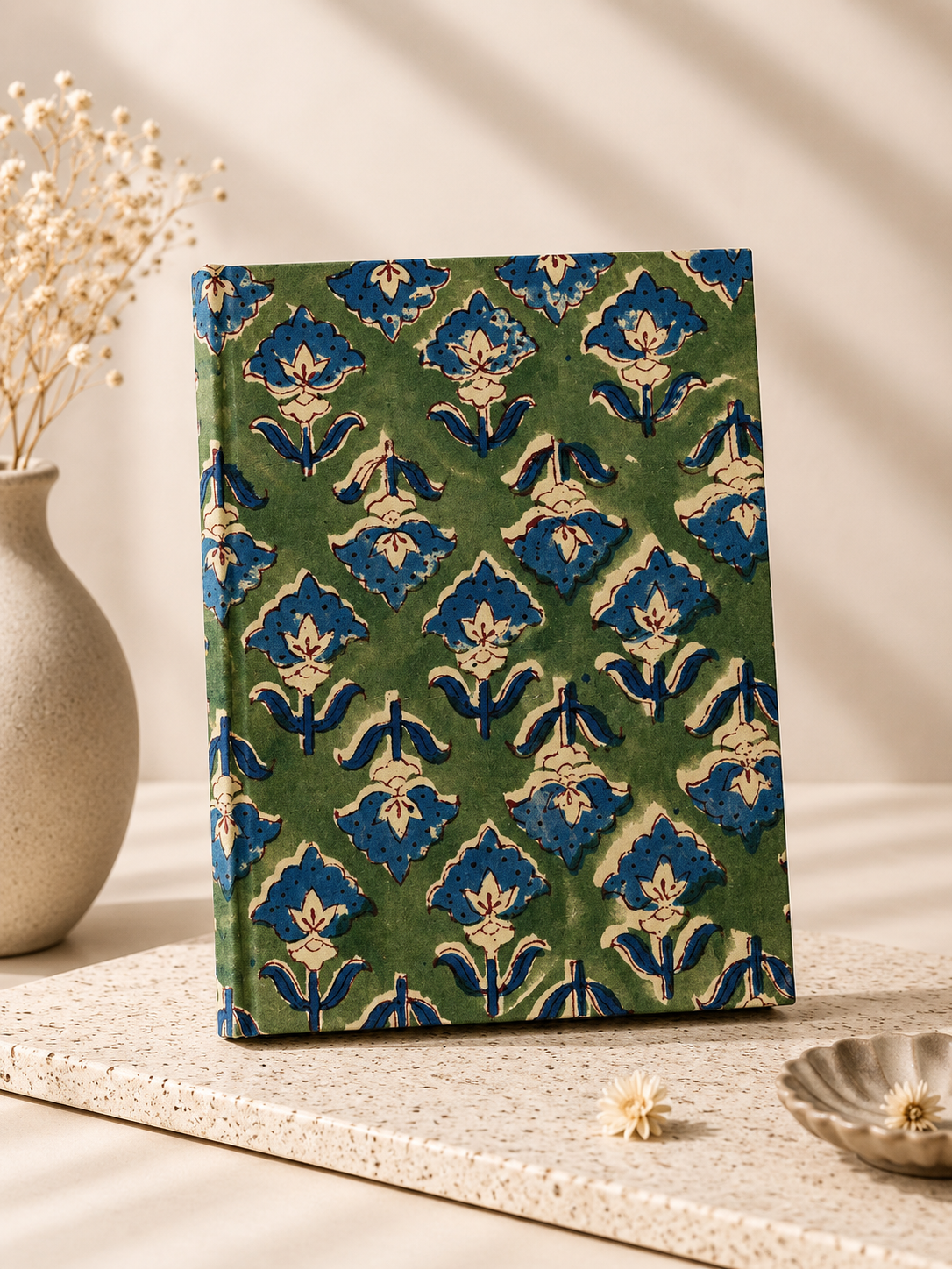 Handblock Print Hardcover Fabric Journal 8x6