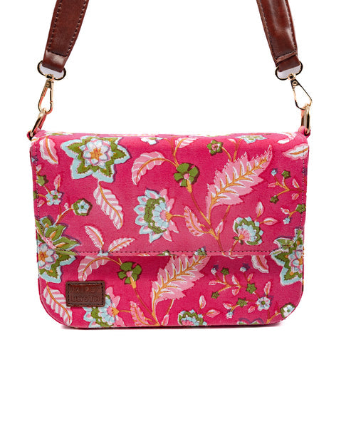 Pink Paradise Blockprintedi Cross Body Bags