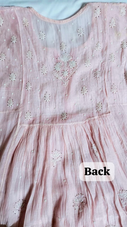 Mul Chanderi Gown Set