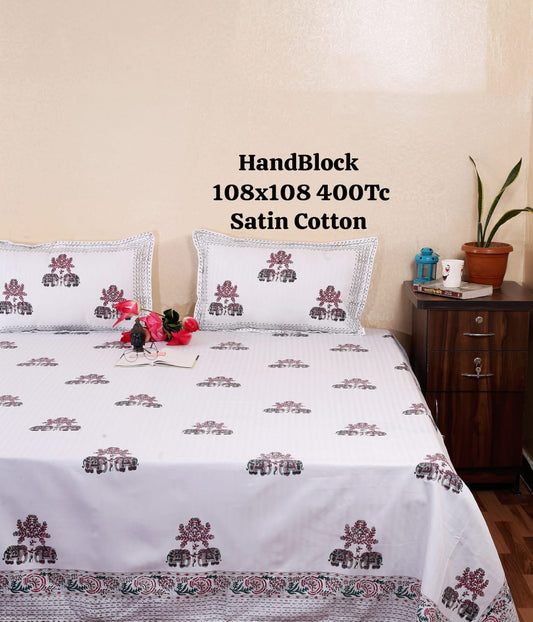 Handblock Print King Size Bedsheet