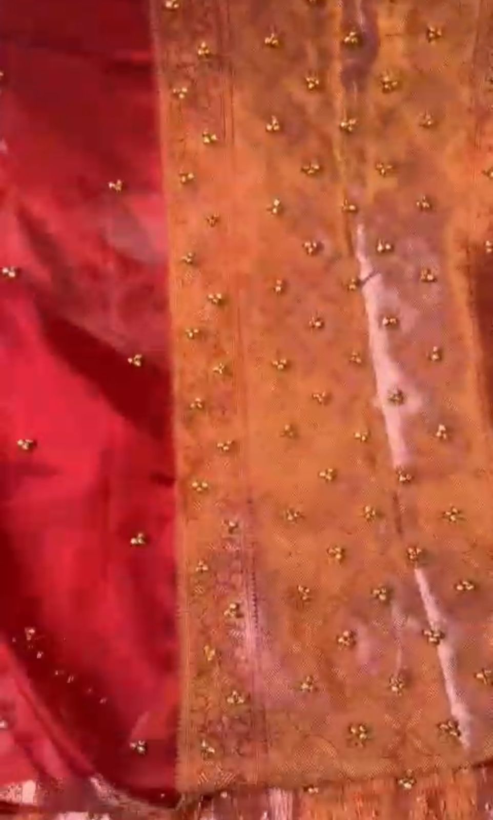 Banarasi Tissue Silk Saree with All-Over Ghungroo & Traditional Lace Border