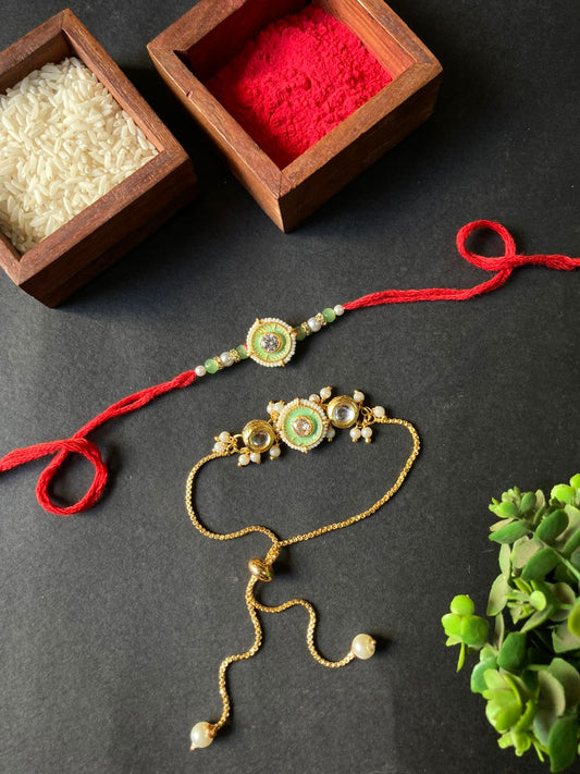 Bhaiya Bhabhi Bracelet Rakhi Set