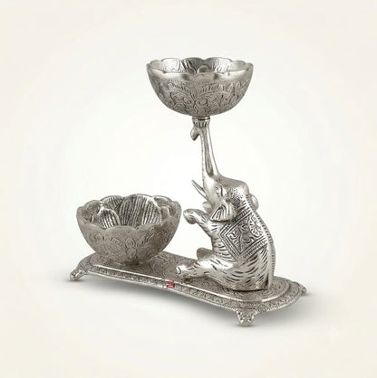 German silver elephant dry fruit holder