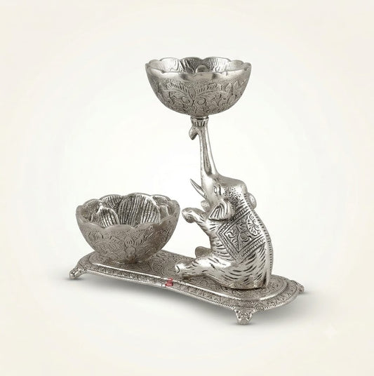German silver elephant dry fruit holder
