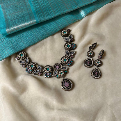 Handmade Terracotta Stone Necklace Set