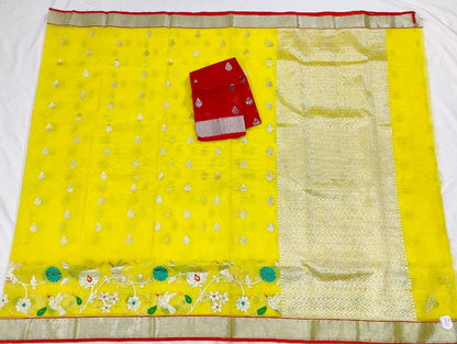 Handloom Pure Zari Kota Silk Saree