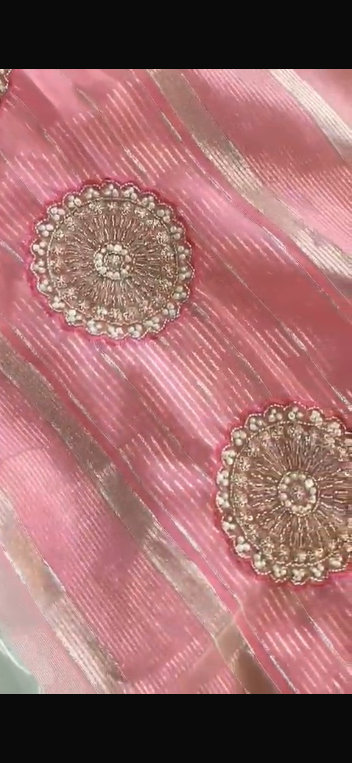 Pure Tissue Linen Silk Saree with Moti, Beads & Katdana Embroidery