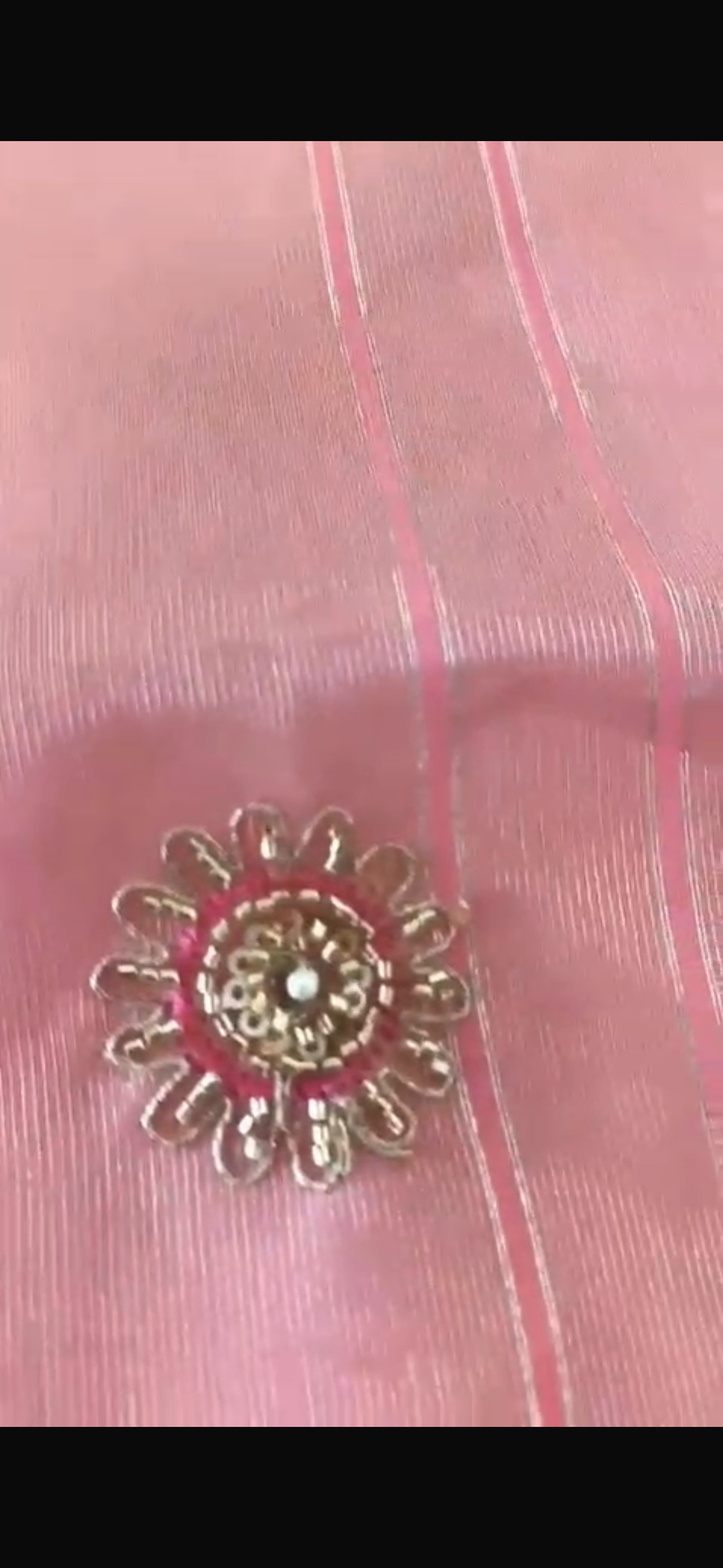 Pure Tissue Linen Silk Saree with Moti, Beads & Katdana Embroidery