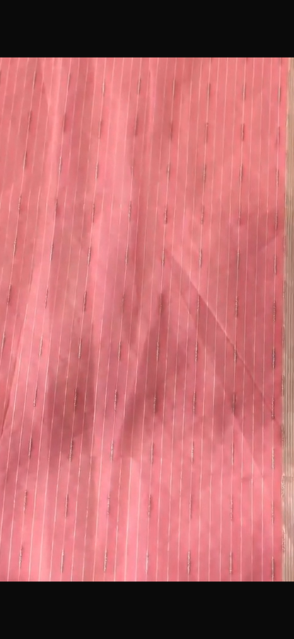 Pure Tissue Linen Silk Saree with Moti, Beads & Katdana Embroidery