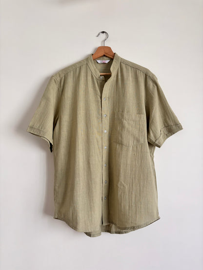 PRITHVI: Sage Green Organic Kala Cotton Shirt | Handwoven Sustainable Cotton
