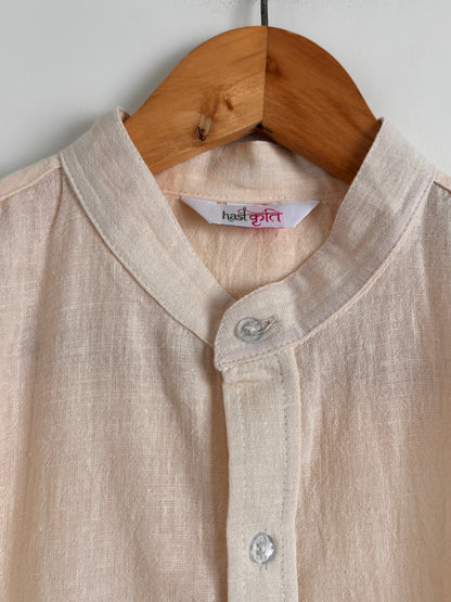 VAYU: Pearled Ivory Organic Kala Cotton Shirt | Handwoven Sustainable Cotton