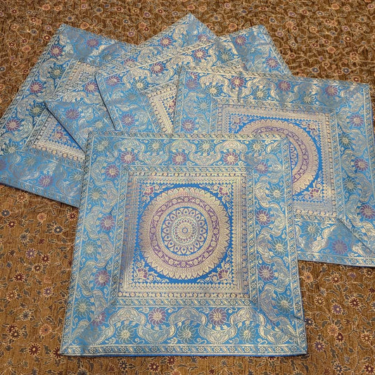 Set of 5 Silk Brocade Cushion Covers