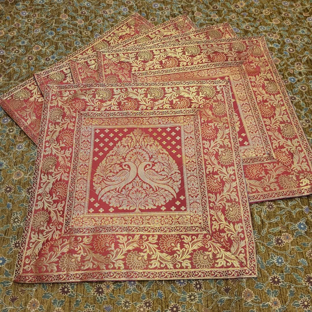 Set of 5 Silk Brocade Cushion Covers