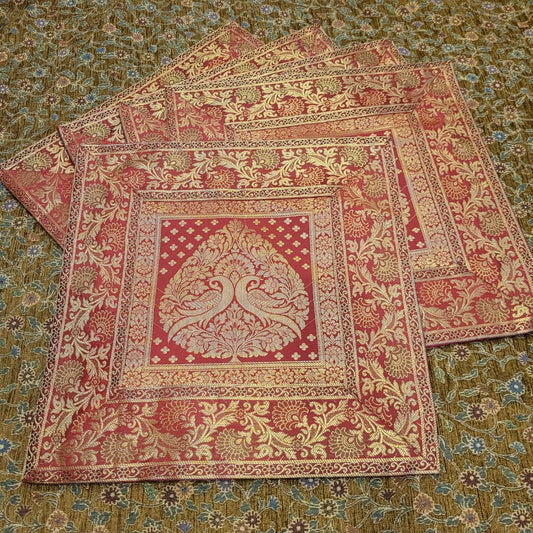 Set of 5 Silk Brocade Cushion Covers