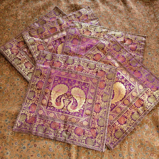 Set of 5 Silk Brocade Cushion Covers