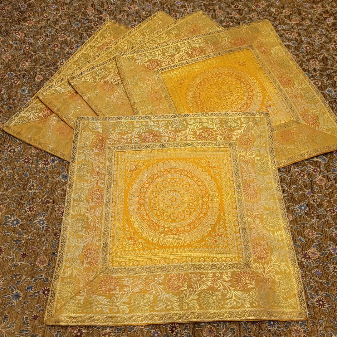 Set of 5 Silk Brocade Cushion Covers