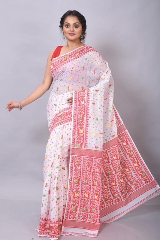 Resham Cotton Dhakai Jamdani Saree