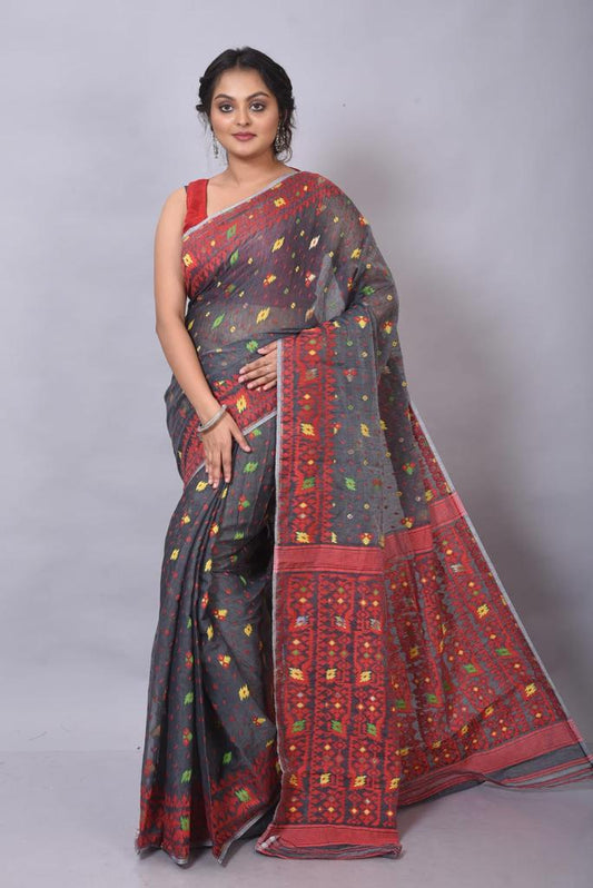 Resham Cotton Dhakai Jamdani Saree