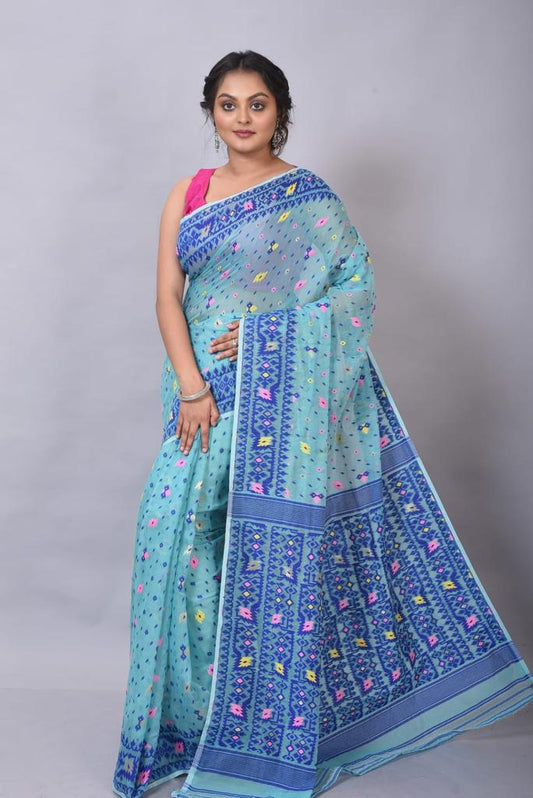 Resham Cotton Dhakai Jamdani Saree