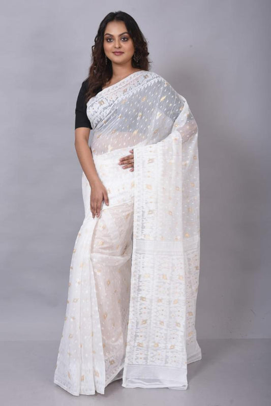 Resham Cotton Dhakai Jamdani Saree