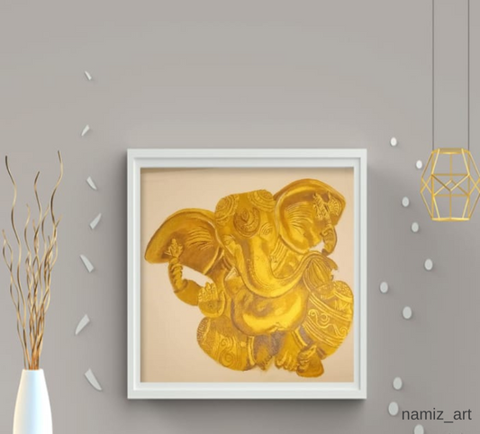 Golden Ganesha painting