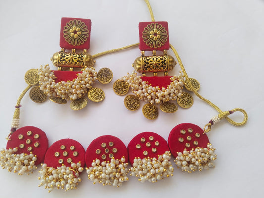 Handmade Fabric Jewellery Set